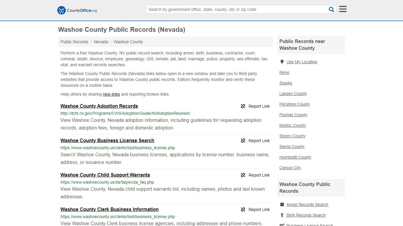 Public Records - Washoe County, NV (Business, Criminal ...